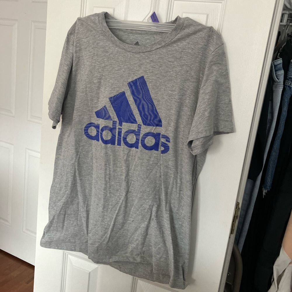Adidas Gray Amplifer Slub Graphic Print T-shirt